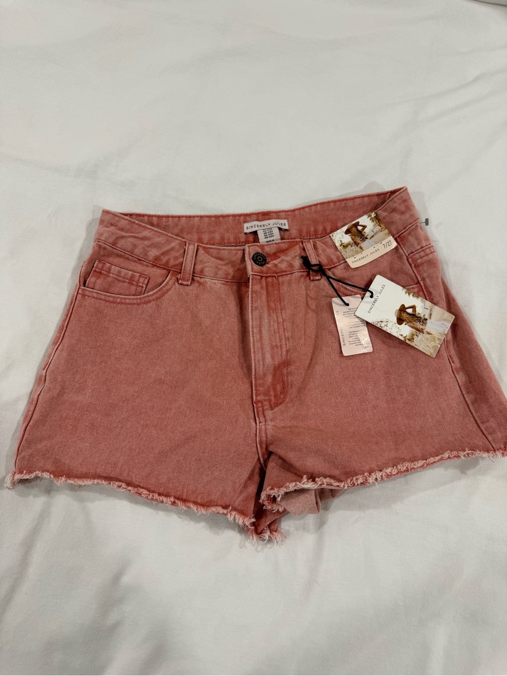 Sincerely Jules Dusty Rose High-Rise Denim Cutoff Shorts